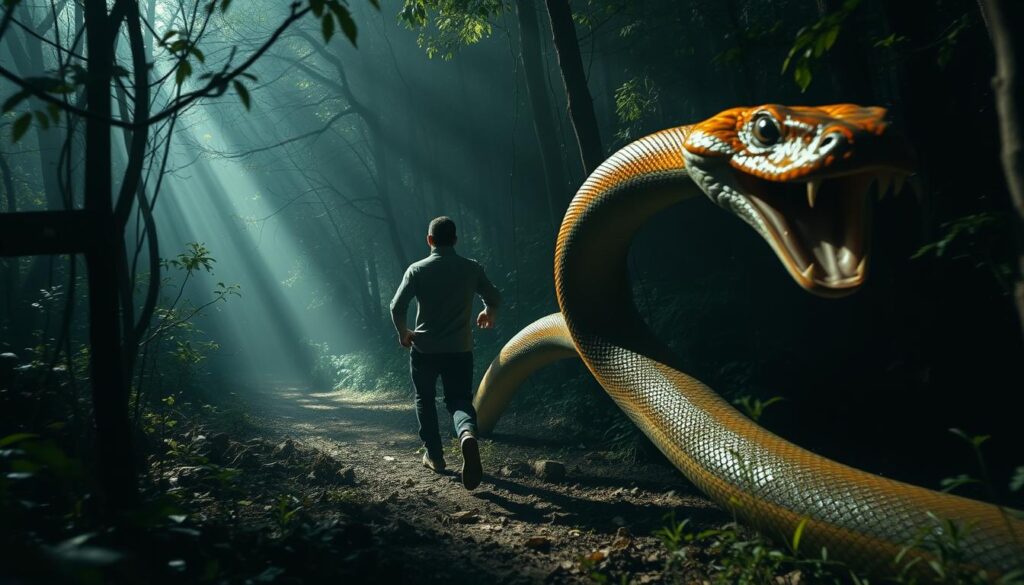 Sonhar com cobra correndo atrás de mim: o que significa